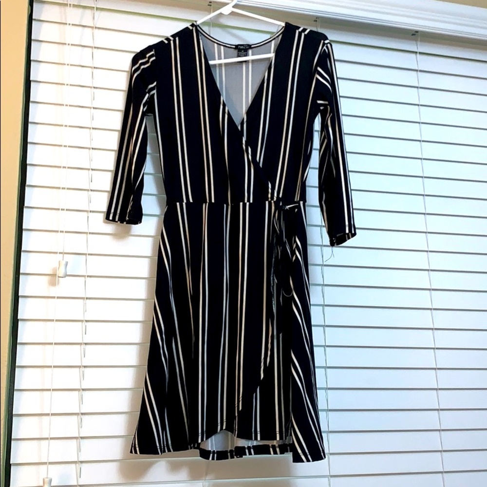 Black striped dress